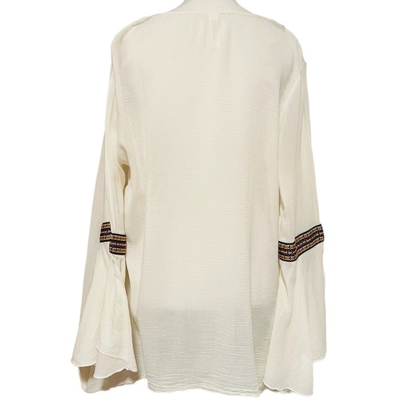 GYPSY JUNKIES WOMENS CREME COLOR OPEN KIMONO WITH EMBROIDERY SIZE M/L - Picture 5 of 11